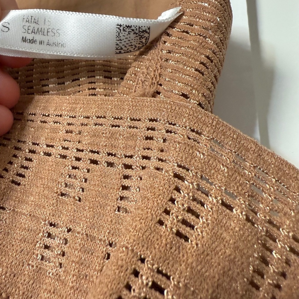 Wolford Fatal 15 Seamless Tights Women Small Gobi Tan Sheer Mat 18076 New - Picture 12 of 12
